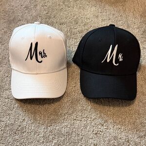 Black and White Mr. and Mrs. Caps